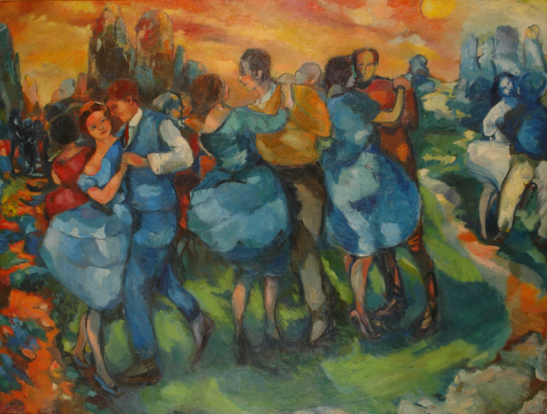 Bal au bois de Païolive, huile sur toile, 180 x 240 cm, 1962.