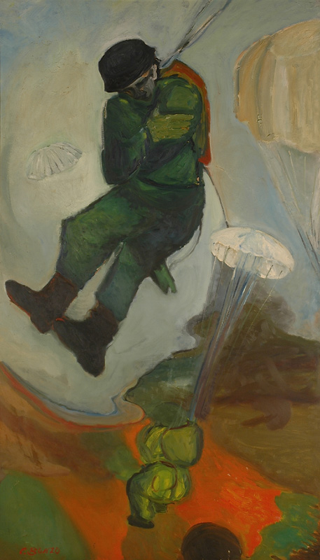 "Le Parachutiste", huile sur toile, 200 x 120 cm, 1954.