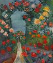 Roseraie aux arceaux, huile sur toile, 157 x 133 cm, 1956.