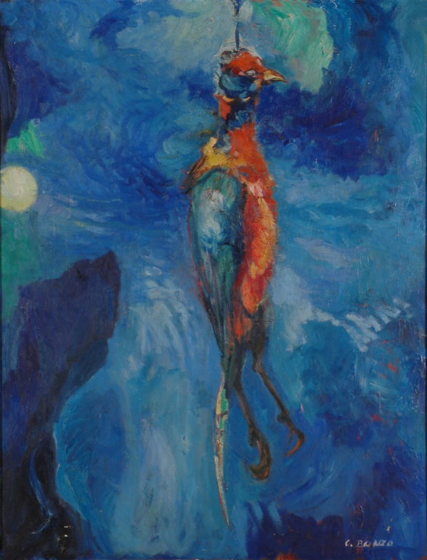 "Faisan pendu", huile sur toile, 117 x 80 cm, 1962.