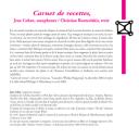 “Carnet de recettes” / Jean Cohen (saxophones), Christian Bontzolakis (texte)