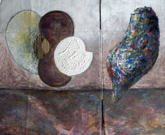 Hubert Stérin, "Gémellité", acrylique sur carton et collage (1983), 2008.