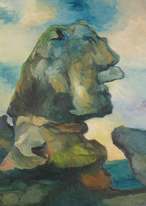 "Le Rocher du Sphinx", huile sur toile, 1957.