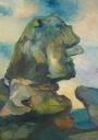 Le sphinx, huile sur toile, 116,5cm x 90,5cm, 1957.